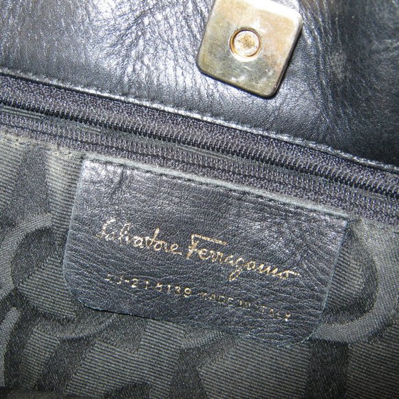 Ferragamo Tiered Vala Black Tote - Picture 4 of 8